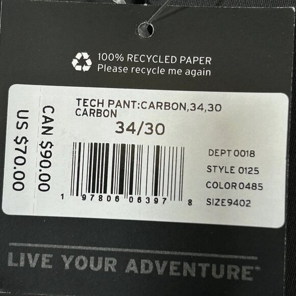 Eddie Bauer Men’s Nylon Tech Pants Size 34x30 34X32 Dark Gray Stretch Casual - Picture 8 of 11